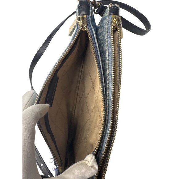 Michael Kors Denim & Canvas Convertible Crossbody Bag - Picture 9 of 14
